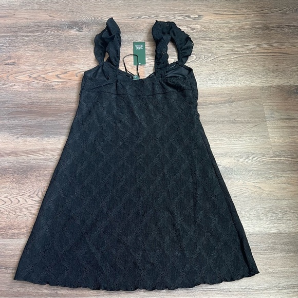 Women's Ruffle Sleeve Eyelet Mini a-Line Dress - Wild Fable Black XS - Picture 3 of 6